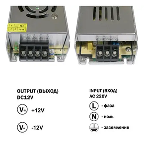 Блок живлення OEM DC12 360W 30 А STR-360 вузький для світлодіодної стрічки, фото 3