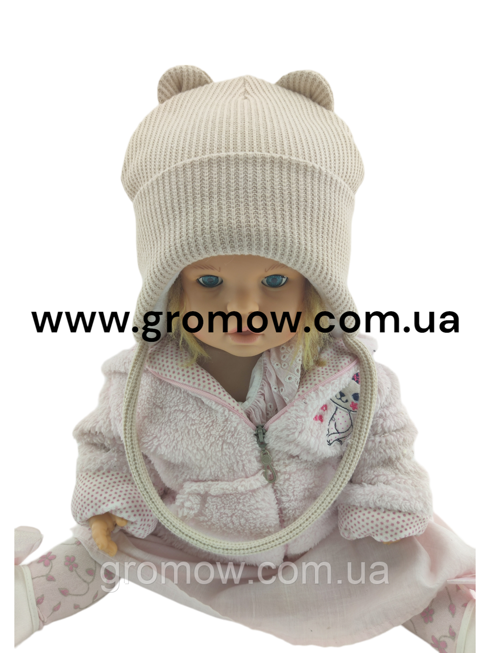 Оптом дитячі в'язані шапки 46, 48, 50, 52, 54 розмір теплі головні гуртом опт (ОШТ290), фото 1