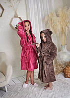 Теплый детский махровый халат Мишка с ушками о 6 до 14 лет