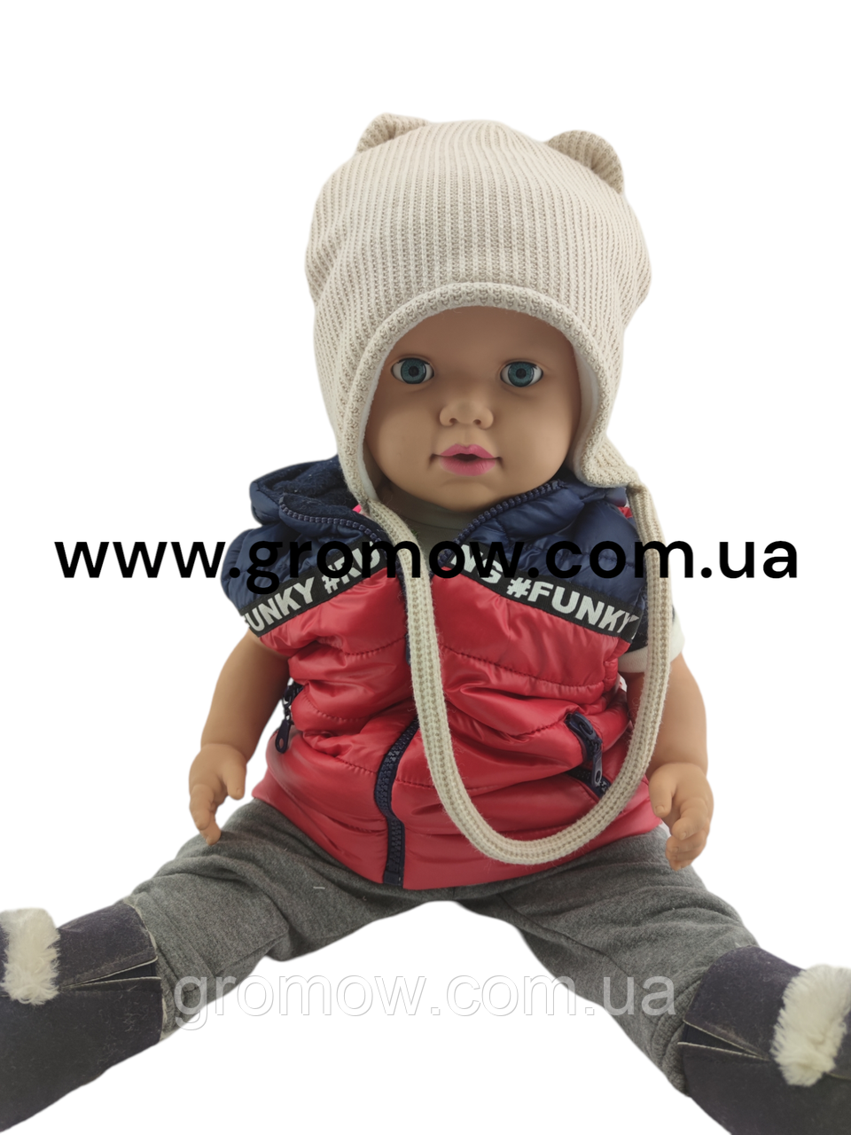 Оптом дитячі в'язані шапки 46, 48, 50, 52, 54 розмір теплі головні гуртом опт (ОШТ296)
