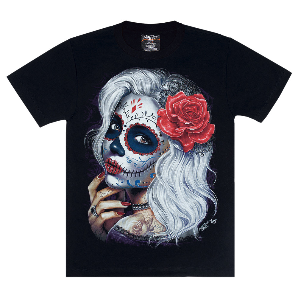 Футболка Muerte (silver hair with rose) (3D, світиться в темряві) (Rock Chang, 3D, Special Effects, The Absolute collections),