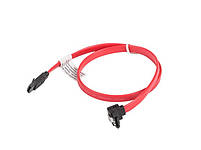 Lanberg Cable SATA III 0.5m F/F red angular metal snaps, фото 2