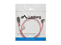 Lanberg Cable SATA III 0.5m F/F red angular metal snaps, фото 5