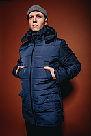 Парка зимняя мужская синяя до -30 | куртка удлиненная ТОП качества