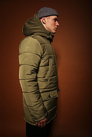 Парка зимняя мужская хаки до -30 | куртка удлиненная ТОП качества