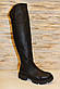 Чоботи ботфорти жіночі зимові чорні натуральна шкіра С329, фото 6