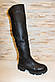 Чоботи ботфорти жіночі зимові чорні натуральна шкіра С329, фото 7
