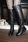 Чоботи ботфорти жіночі зимові чорні натуральна шкіра С329, фото 5