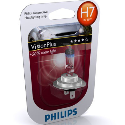 Автомобільна лампа Philips 12972VP H7 12V 55W PX26d Vision Plus (+50% світла додатково)