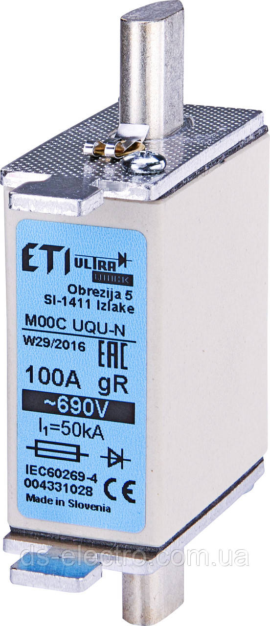 Запобіжник ножовий швидкодіючий ETI - NH-UQ(gR/aR) 25A