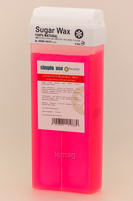 Simple Use Цукрова паста в касеті, 100 мл - Bubble gum, фото 1