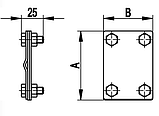 З'єднувач з розділювальною пластиною, пруток d8-10 мм/смуга 25*4 мм, сталь гарячого цинкування, фото 2