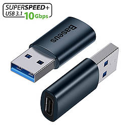 Адаптер перехідник USB на Type-C швидкісний USB 3.1 Gen1 Baseus Ingenuity Series Mini OTG. Blue