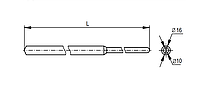 Блискавкоприймач трубчастий d16/10мм, довжина 1000 мм, алюміній