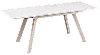 Стіл обідній розкладний кераміка з МДФ білий DAOSUN DT 17014