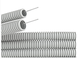 Труба ПВХ гнучка гофр. д. 25мм, легка з протяжкою, колір сірий ДКС 91925, фото 4