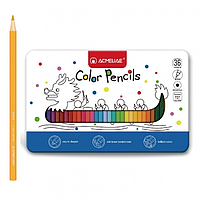 Набір дерев'яних кольорових олівців 36 шт у металевій упаковці (+Gold Silver) Acmeliae