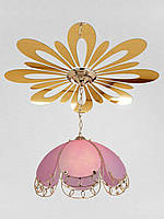 Зеркальный потолочный акриловый декор наклейка под люстру "Ромашка" 16 шт. золото