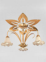 Дзеркальний акриловий декор наліпка на стелю під люстру "Лілія" 12 шт. золото