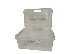 Контейнер із затискачами та ручкою 10 л Сірий