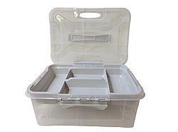 Контейнер з органайзером до школи 10л Сірий