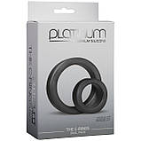 Набір рекційних кілець Doc Johnson Platinum Premium Silicone — The C-Rings — Charcoal, фото 2