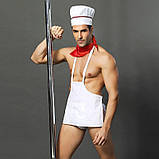Чоловічий еротичний костюм кухаря "Вмілий Джек" S/M: сліпи, фартух, хустка та ковпак, фото 3