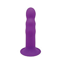 Дилдо з вібрацією Adrien Lastic Hitsens 3 Purple, чудово для страпона, діаметр 4 см, довжина 18,2 см