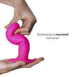 Дилдо з присоском Adrien Lastic Hitsens 4 Pink, чудово для страпона, діаметр 3,7 см, довжина 17,8 см, фото 3