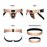 Труси для страпону Strap-On-Me Leatherette HARNESS CURIOUS — HOLOGRAPHIC ROSE GOLD, фото 2