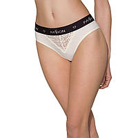 Трусики с широкой резинкой и кружевом Passion PS001 PANTIES ecru, size M в Украине