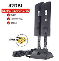 Антенна 4G, 5G LTE+ (Коннектор SMA) x2 42 dbi MIMO 2x2 5м Black