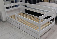 Ліжко Єва 80 х 190 см + ящики + бічна планка, (біла)