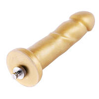 Золотий фаллоїмітатор Hismith 6.8" Golden Silicone Dildo, система KlicLok