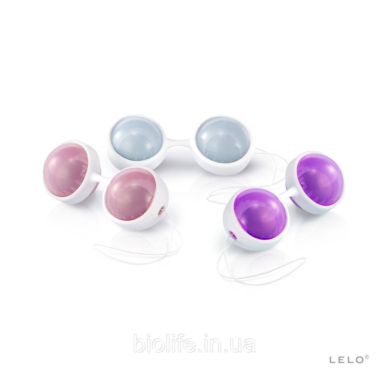 Набір вагінальних кульок LELO Beads Plus, діаметр 3,5 см, змінюване навантаження, 2х28, 2х37 і 2х60 г