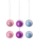 Набір вагінальних кульок LELO Beads Plus, діаметр 3,5 см, змінюване навантаження, 2х28, 2х37 і 2х60 г, фото 2