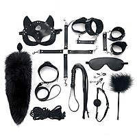 Набір Art of Sex — Maxi BDSM Set Leather, 13 предметів, натуральна шкіра, Чорний