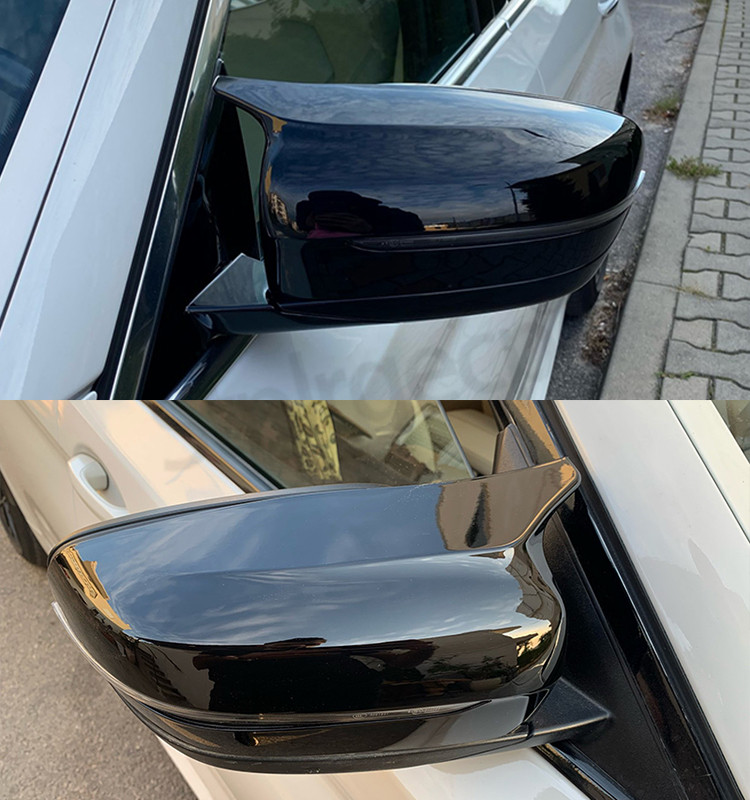 Накладки на зеркала BMW 8 G14 G15 G16 (2018+) тюнинг лопухи стиль M8 (черный глянц V1) - фото 1 - id-p1934869637