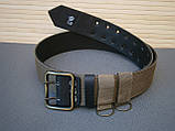 Ремінь офіцерський польовий койот ( стропа + шкіра ) 80 - 100 см, фото 8