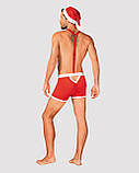 Чоловічий еротичний костюм Санта-Клауса Obsessive Mr Claus S/M, боксери на підтяжках, шапочка з помп, фото 4