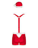 Чоловічий еротичний костюм Санта-Клауса Obsessive Mr Claus S/M, боксери на підтяжках, шапочка з помп, фото 6