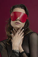 Маска на очі Feral Feelings — Blindfold Mask, натуральна шкіра, червона