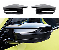 Накладки на дзеркала BMW G20 G21 тюнінг лопухи стиль M (чорний глянець) V2