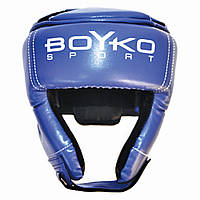 Боксерський шолом BoYko BS для кікбоксингу, композиційна шкіра синій L (bs6243112103)