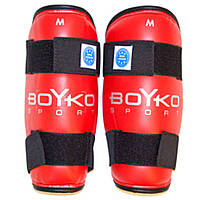 Защита ног BoYko BS - голень, для кикбоксинга, композиционная кожа, красный 3XL (bs6013122306)