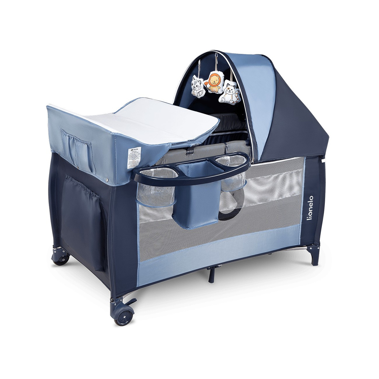 Ліжечко-манеж Lionelo SVEN PLUS BLUE NAVY, фото 1