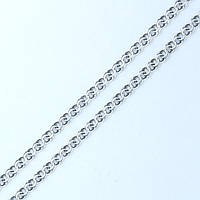 Цепочка серебряная "Бисмарк плоский" черненая 4 мм, 55 см
