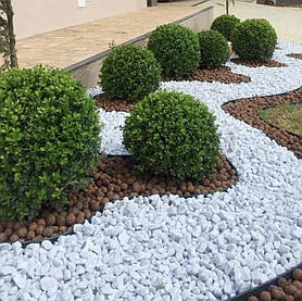 Галька біла декоративна (25 кг) для клумб та ландщафтного дизайну