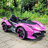 Детский электромобиль Lamborghini (розовый цвет) с пультом радиоуправления Bluetooth 2.4G