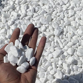 Галька біла (25 кг) камінь для клумб та ландшафтного дизайну